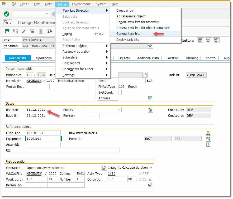 Legacy SAP Task List Workbench Interface